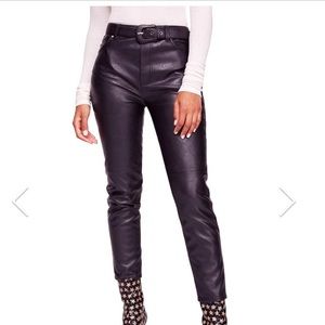 Free People faux black leather pant and belt